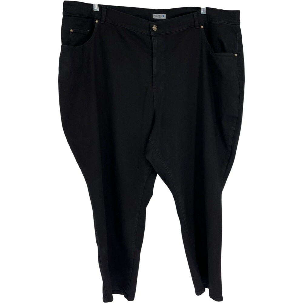 Catherines Jeans Womens Size 28W Petite Black Right Fit Curvy Stretch Denim Pant